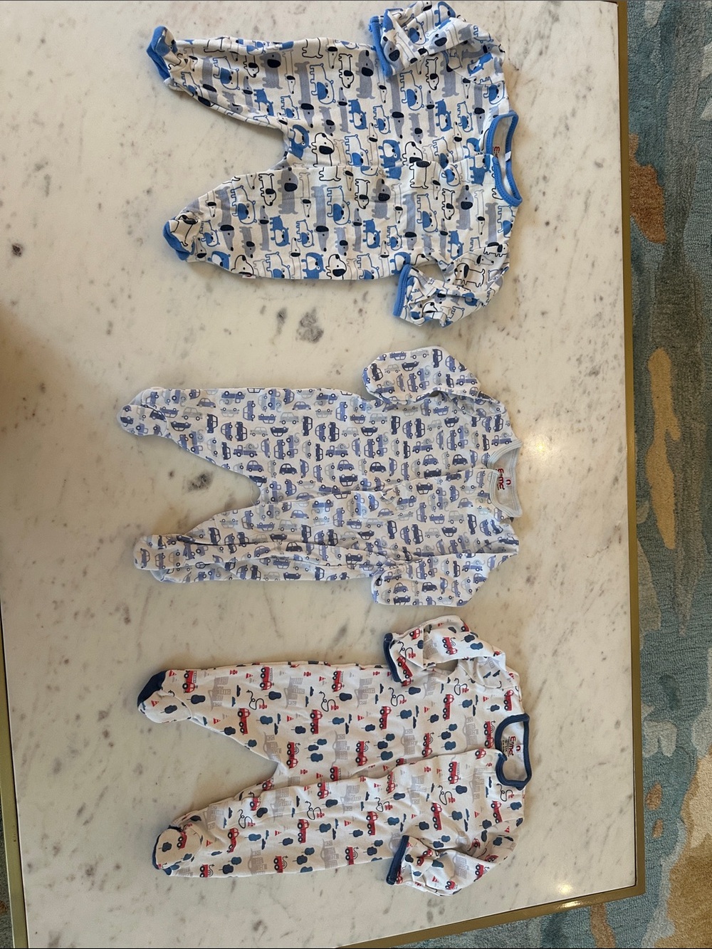 Baby magnetic Footed One-Piece Sleepers -  Set of 3